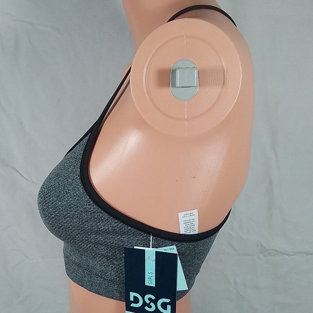 Girls' Seamless Sports Bra-Training-Dark Heather Grey-2XS-New with Tag