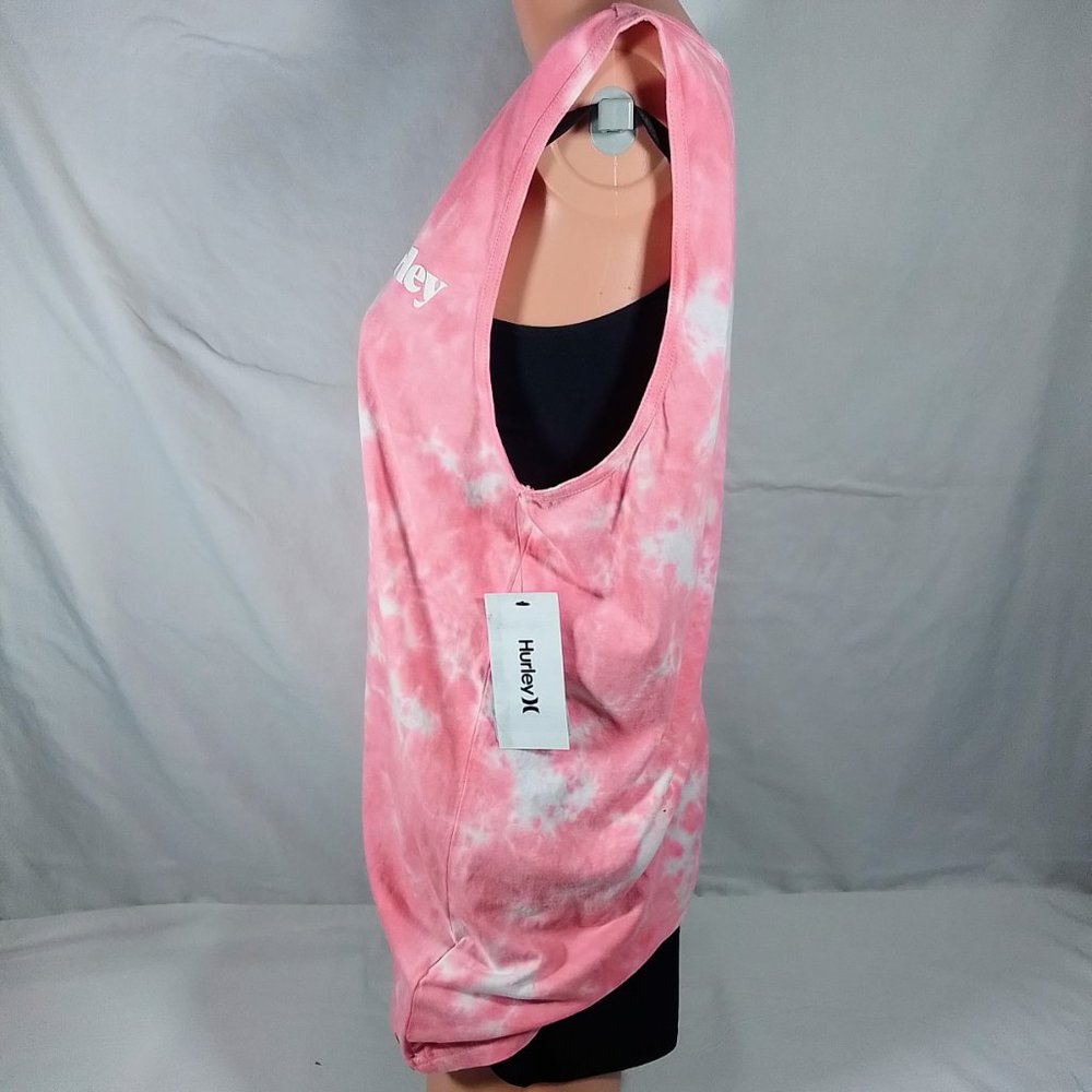 Hurley Men's Everyday Washed Lowers Tank Top-Pink Tie Dye-Size Small-NWT