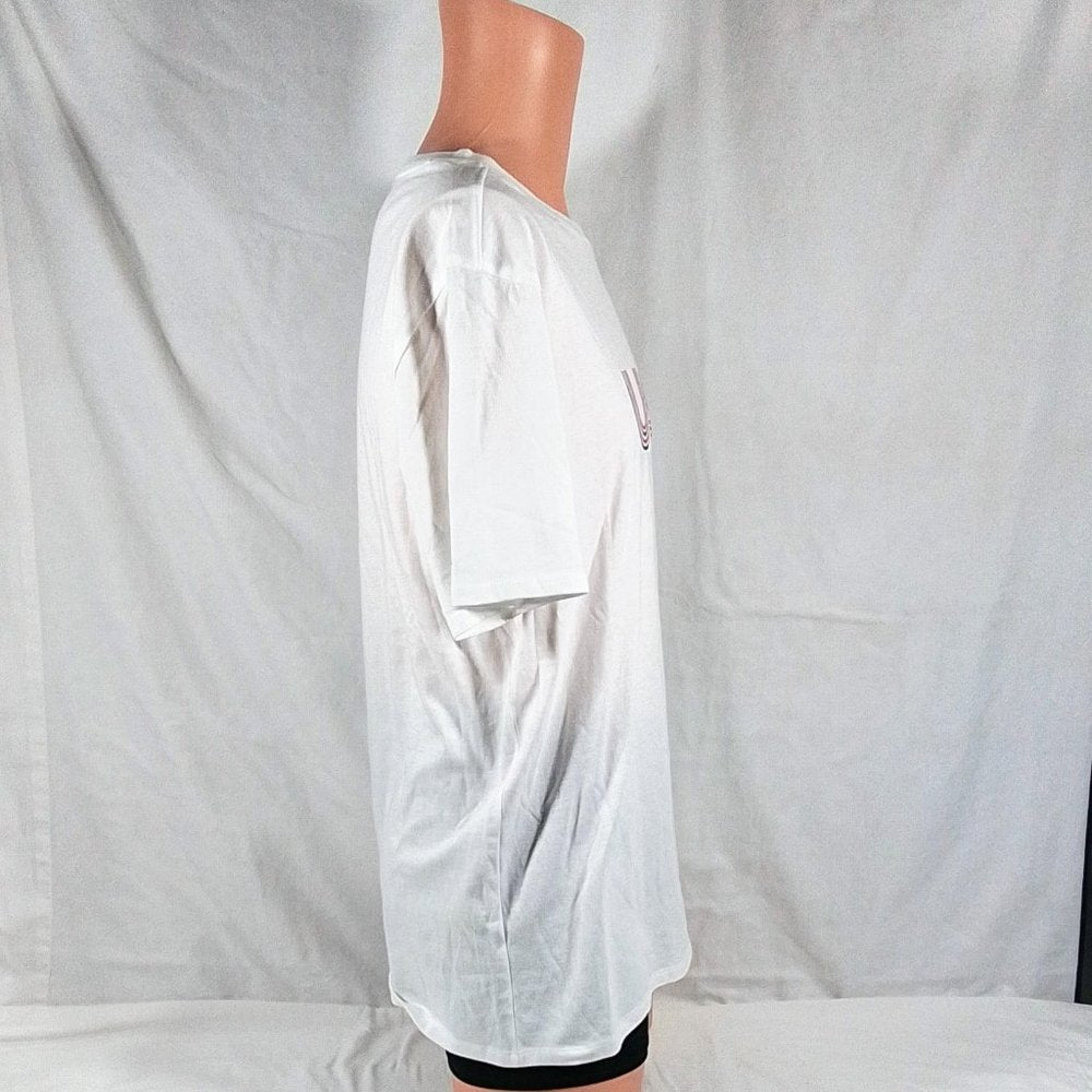 Men's SS Cotton Graphic Tee Pure White Linear USA-Various Sizes-New with Tags