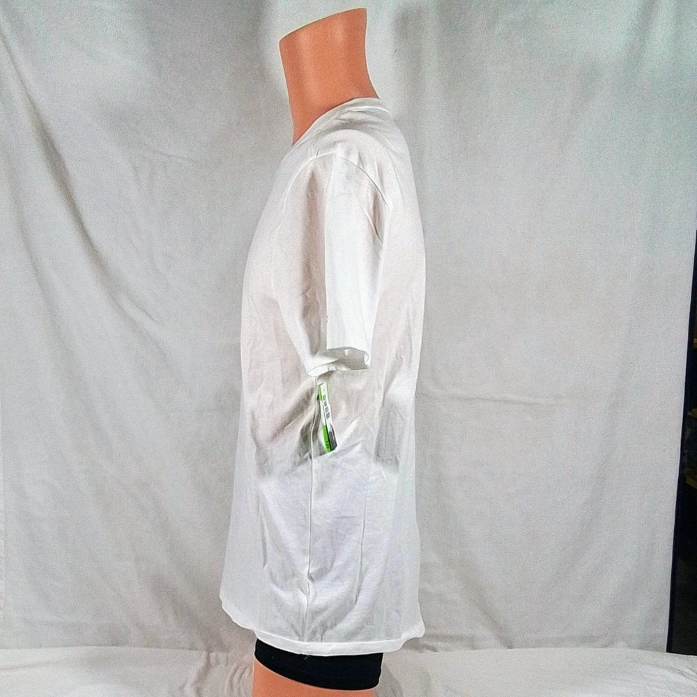 Men's SS Cotton Graphic Tee Pure White Linear USA-Various Sizes-New with Tags