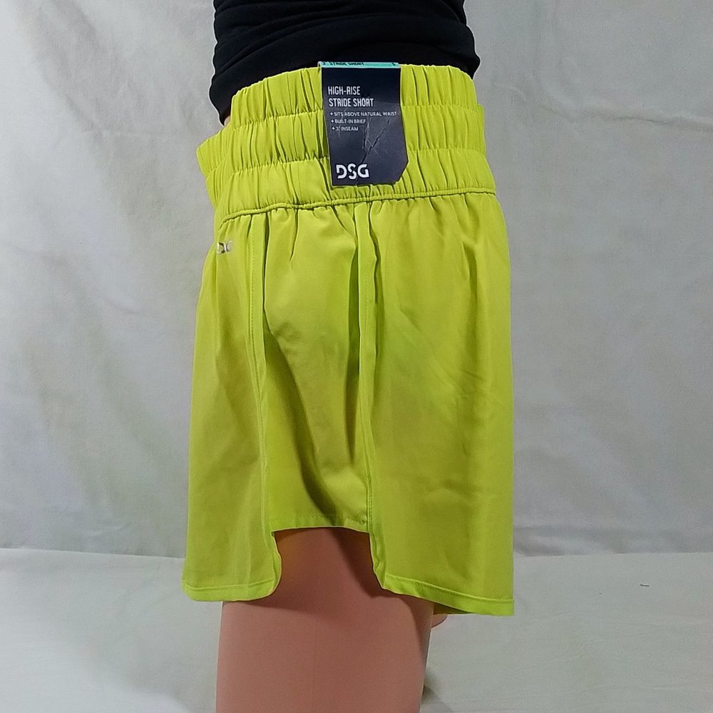 Women's High Rise Waistband Running Stride Shorts-Acid Yellow-XXL-NWT