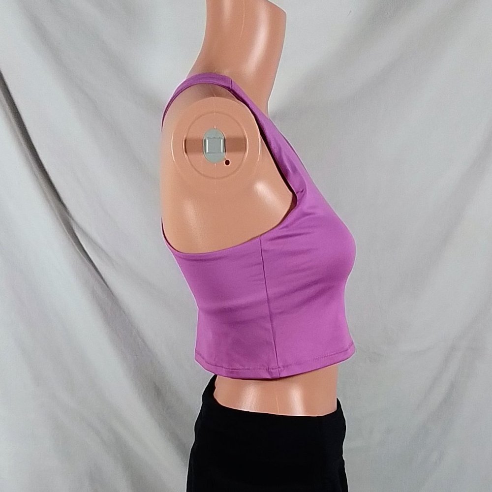 Girl's T-Back Shelf Bra Tank Top-Lilac Fields-XXS-New with Tags