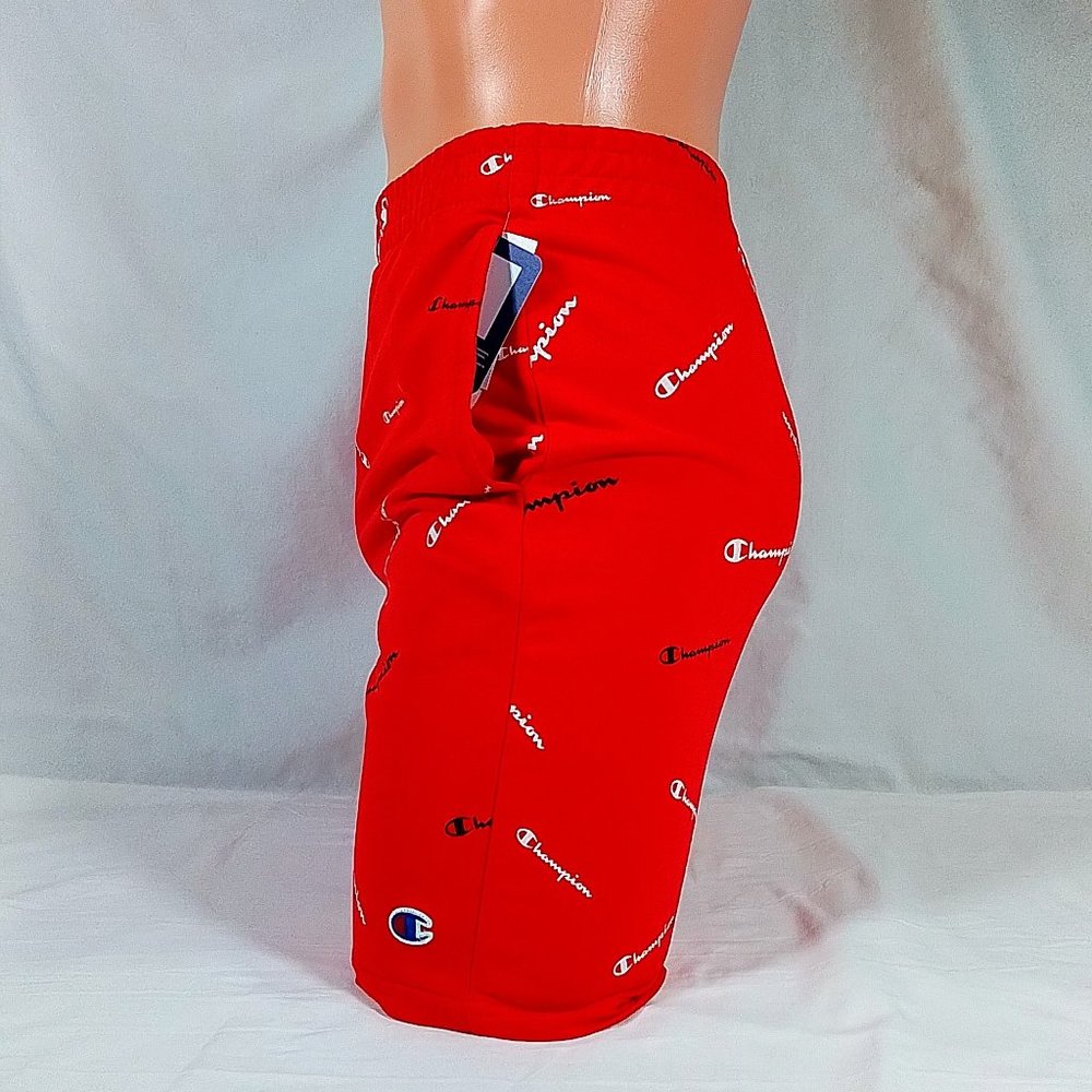 Champion Boys' Tossed Print FT Shorts-Scarlet/Black-Red-Various Sizes-NWT