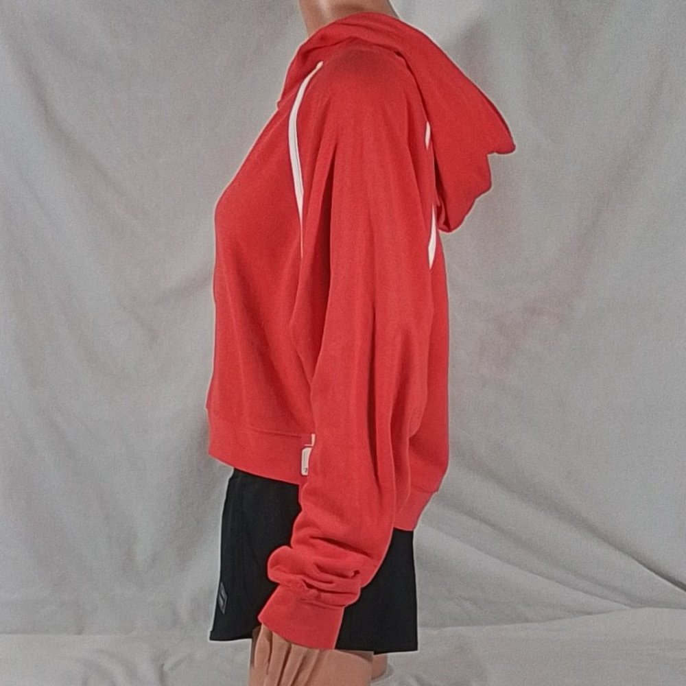 Women's Terry Full Zip Crop Hoodie Radical Red-1X-New with Tags