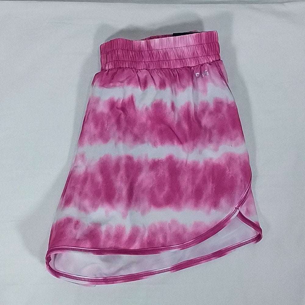 Girls' Athletic Stride Running Shorts-Stripe Dye Pink-2XS-New with Tag