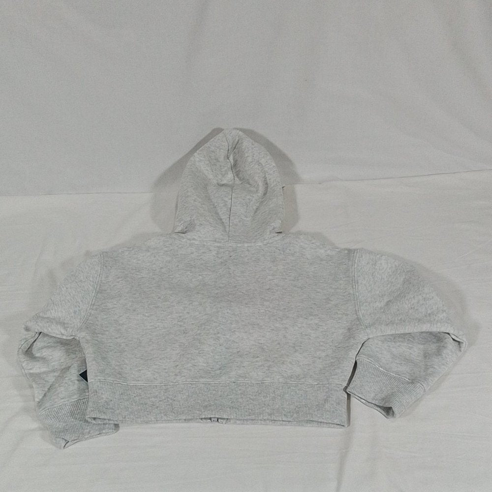 Girl's Cropped Zip Hoodie Light Heather Grey-XXS-New with Tags