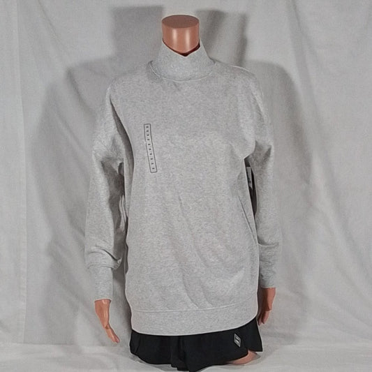 Women's Mock Neck Fleece Tunic Light Heather Grey-Various Sizes-new with Tags