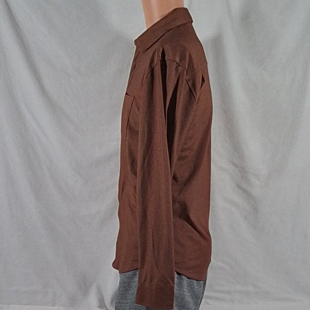 VRST Men's Long Sleeve Button Down Shirt Earth Brown Heather-Various Sizes-NWT