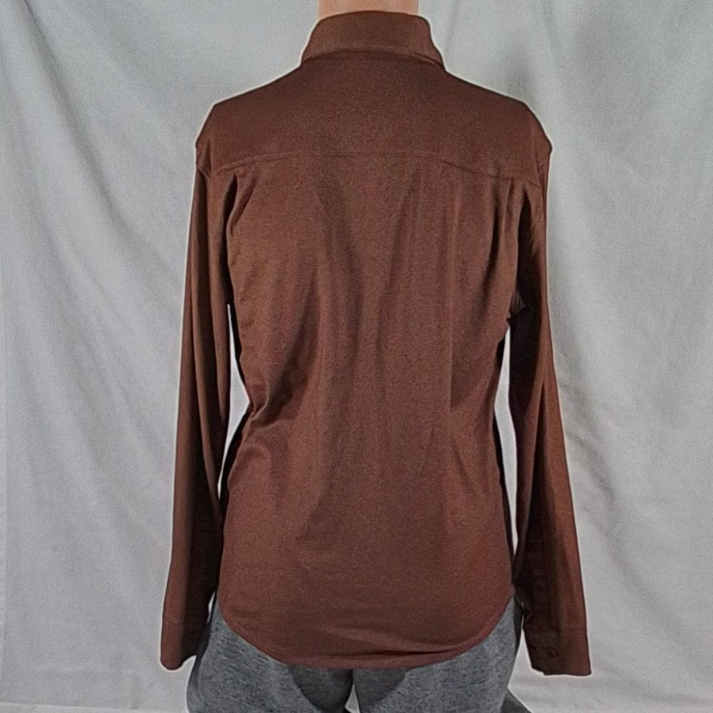 VRST Men's Long Sleeve Button Down Shirt Earth Brown Heather-Various Sizes-NWT