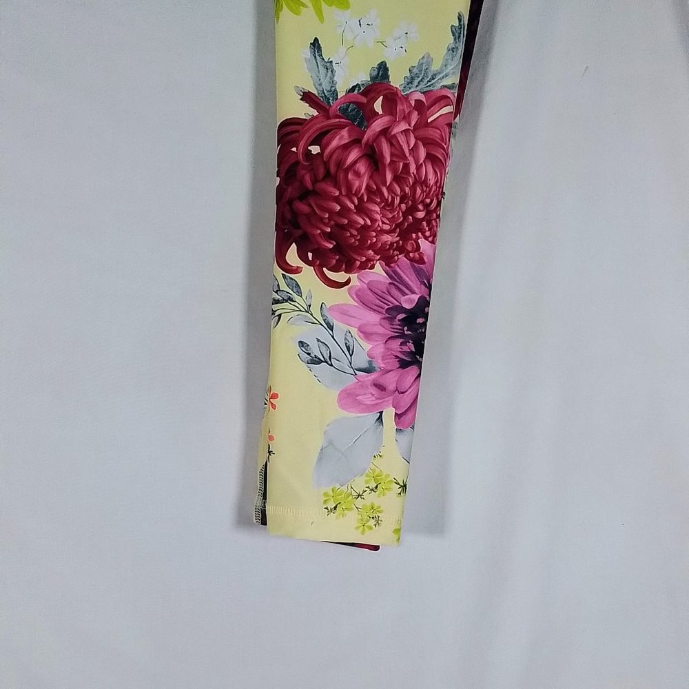 Girls' Performance Mid Rise Tights-Prep School Floral Yellow-Various Sizes-NWT