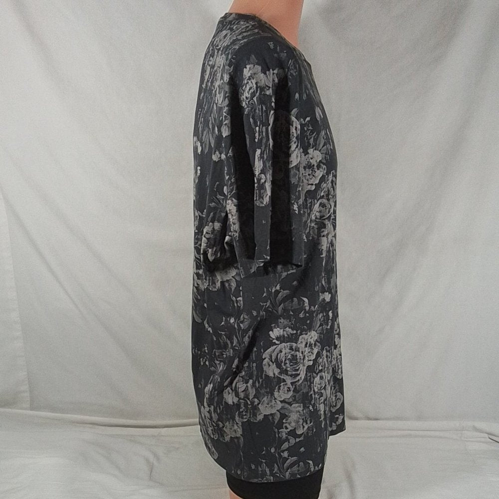 Men's VRST Essential Washed Tee Monochromatic Floral Grey-Various Sizes-NWT