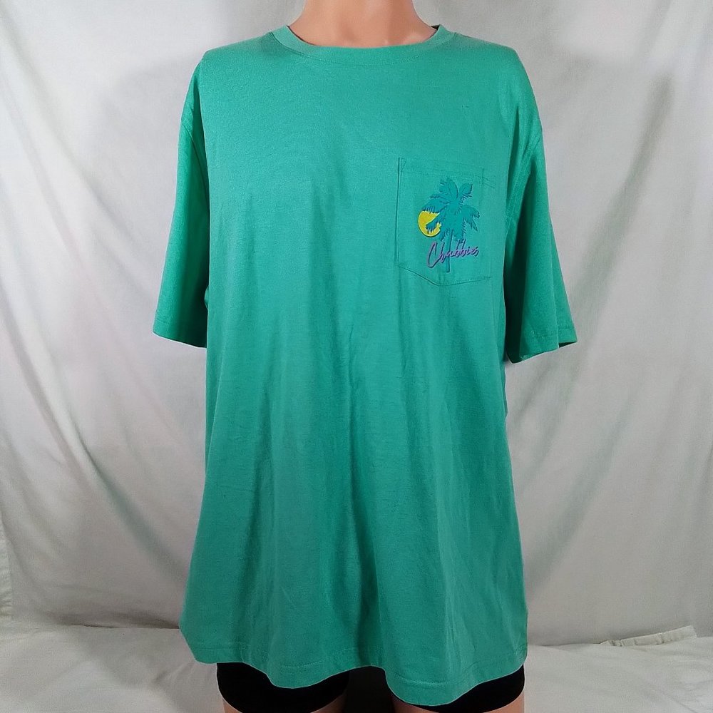 Men's Chubbies Classic Pocket Aquamarines T-Shirt-Mint Heather- Small - NWT