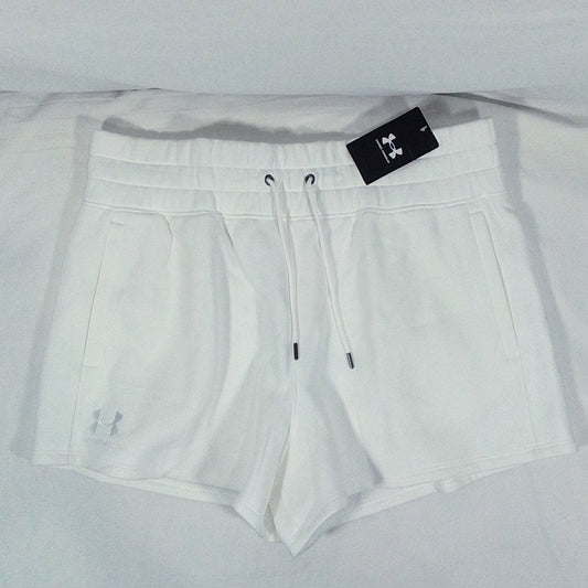 Women's Under Armour Playback High Rise Fleece Shorts-White-various  Sizes-NWT