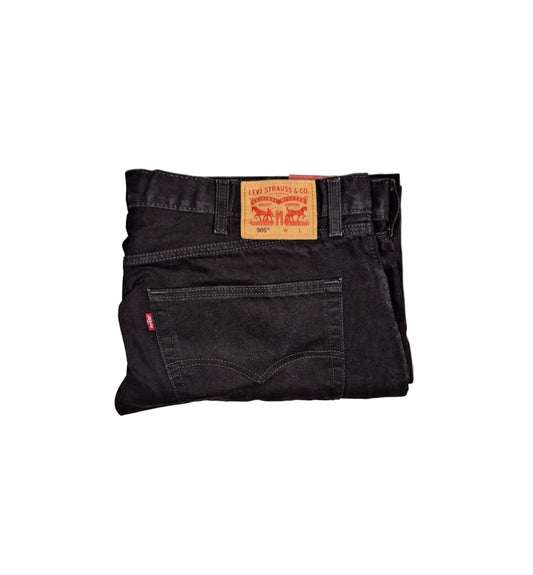 Levi's Men's Big and Tall 505 Regular Fit Jeans - 46x30 - Black - NWT