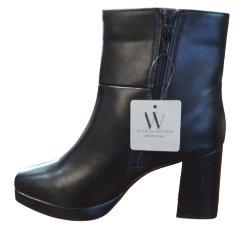 Women's Worthington Gio Block Heel Booties - Black - 7.5 - NIB
