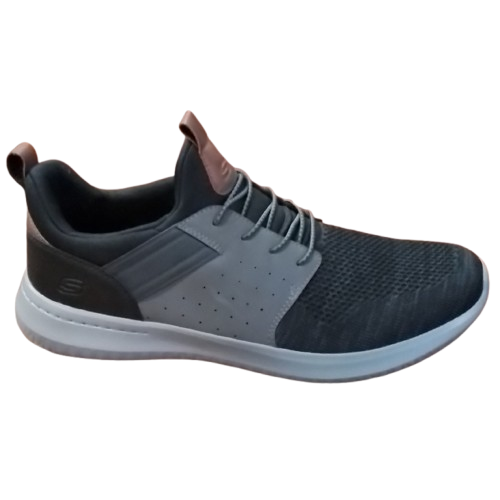 Men's Skechers Delson Camben Slip On Casual Shoes - Black & Grey - 13 - NWOT