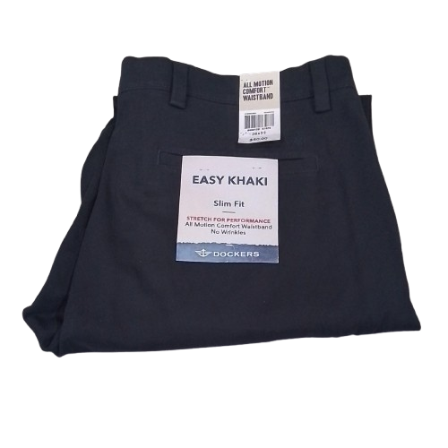 Men's Dockers Slim Fit Flay Front Easy Khaki - Navy - 36x32 - NWT