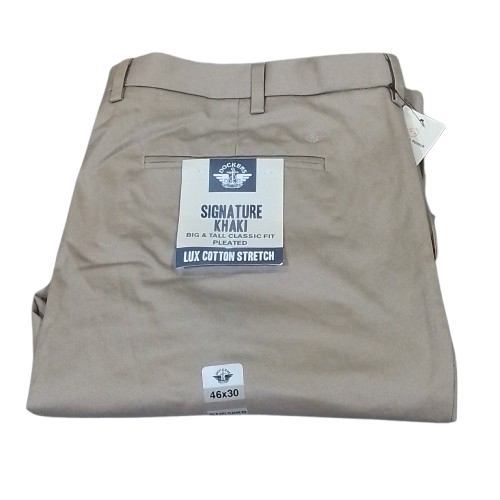 Men's Dockers Big & Tall Pleated Front Signature Khaki - Tan - 46x30 - NWT