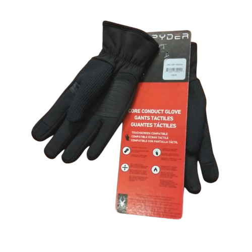 Men's Spyder Core Conduct Touchscreen Compatible Gloves - Black - L - NWT