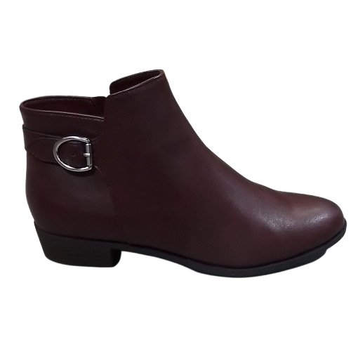 Women's St John's Bay Rayford Stacked Heel Booties - Dark Wine - 9.5 - NIB
