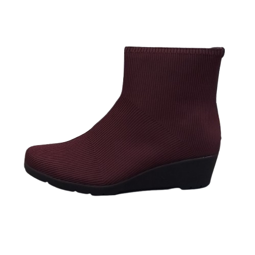 Women's East 5th Edwards Wedge Heel Ankle Booties - Wine - 10W - NIB