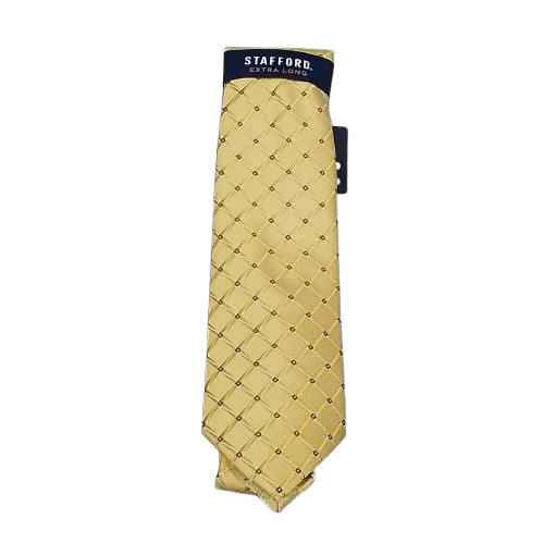 Men's Stafford Extra Long Tie - Yellow Geo - OS - NWT