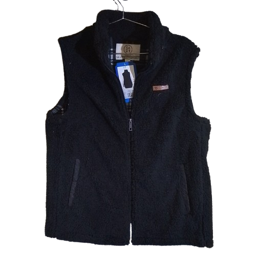 Women's Sage Collective Fleece Lined Sherpa Vest - Black - Large - NWT