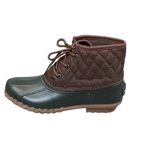 Women's St John's Bay Denton Flat Heel Duck Boots - Green & Brown - 9 - NIB