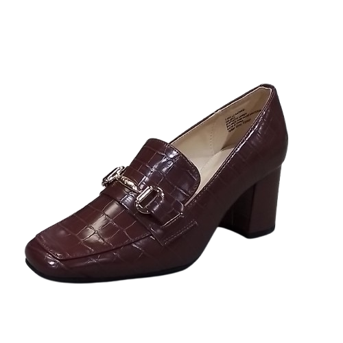 Women's Liz Claiborne Morris Block Heel Loafers - Dark Cognac - 7.5W - NIB