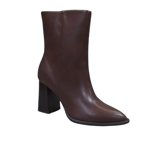 Women's Worthington Plaza Pointed Toe Stacked Heel Booties - Chocolate - 8 - NIB