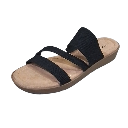 Women's St John's Bay Floral Strappy Sandals - Black - 6 - NIB