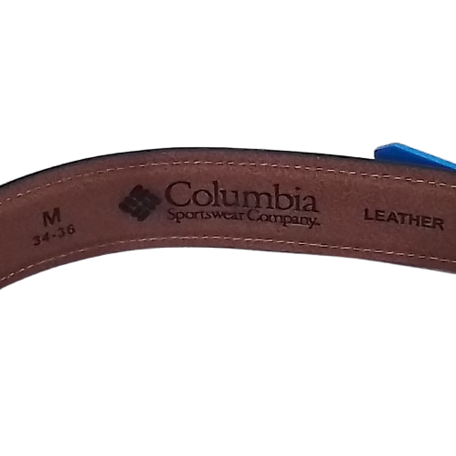 Men's Columbia Goose Lake Leather Double Loop Belt - Brown - M (34/36) - NWT