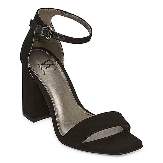 Women's Worthington Becklyn Block Heel Sandals - Black - 9.5 - NIB