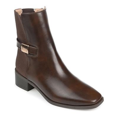 Women's Journee Collection Aubrie Stacked Heel Booties - Brown - 11 - NIB