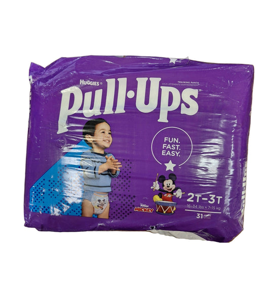 Pampers Boys' Pull Ups Training Pants 2T-3T Mickey Mouse Print New