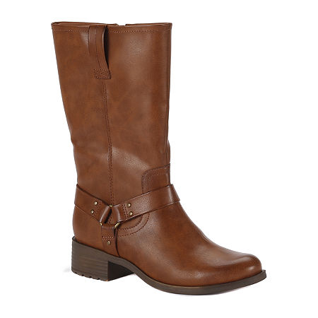 Women's Frye and Co Eveline Block Heel Motorcycle Boots Var Szs Brush Brown NIB
