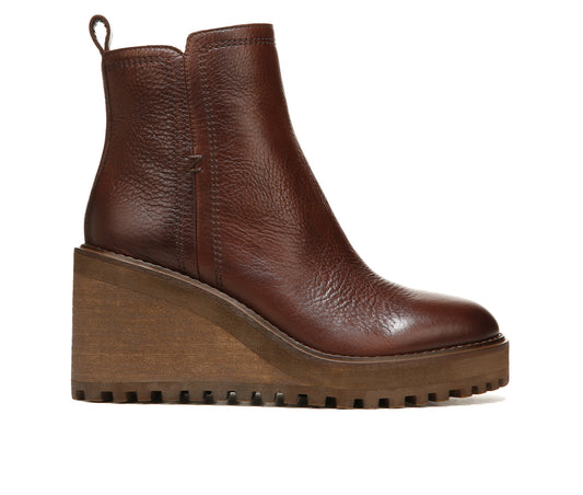 Women's Zodiac Julia Wedge Heel Bootie - Cognac - 6.5 - NIB