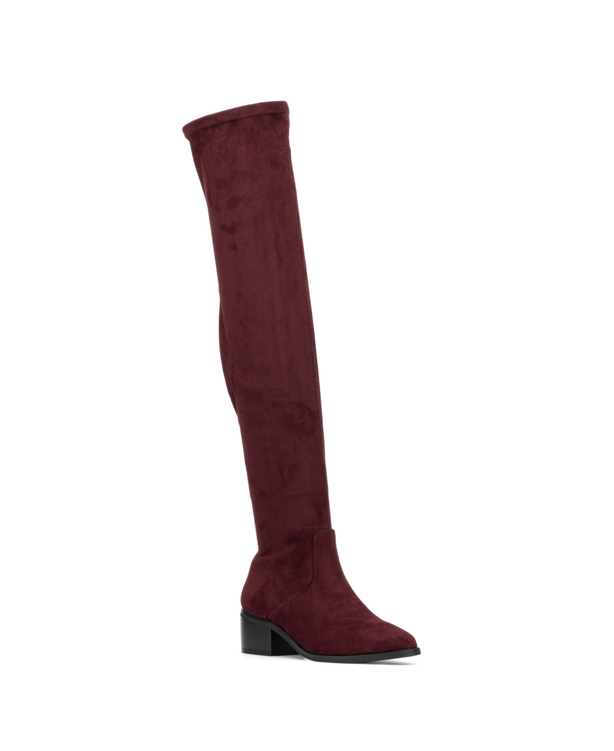 Women's New York & Co Rana Stacked Heel Over the Knee Boots - Burgundy - 11 - NIB
