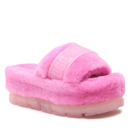 Women's UGG Fluffita Clear Wool Blend Slippers - Carnation - 9 - NIB