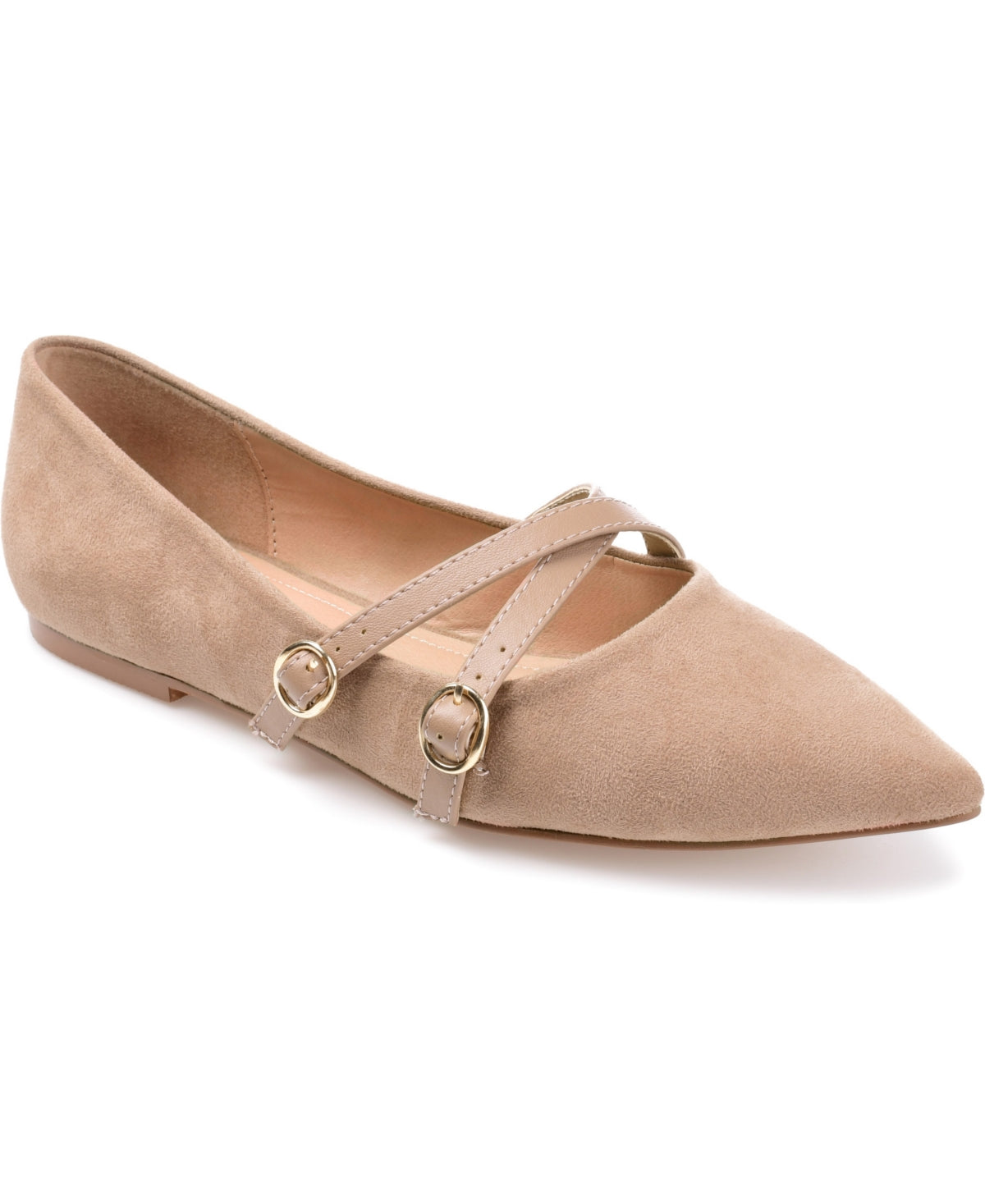Women's Journee Collection Patricia Pointed Toe Ballet Flats - Taupe - 9W - NWOB