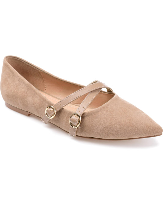Women's Journee Collection Patricia Pointed Toe Ballet Flats - Taupe - 9W - NWOB