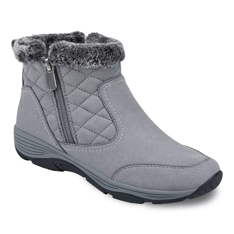 Women's Easy Spirit Vance 2 Quilted Winter Ankle Boots - Med Grey - 8.5 - NIB