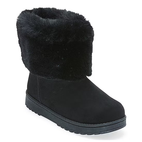 Women's Arizona Jean Co Sola Faux Fur Lined Booties - Black - 10 - NWOB