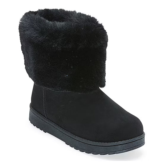 Women's Arizona Jean Co Sola Faux Fur Lined Booties - Black - 10 - NWOB