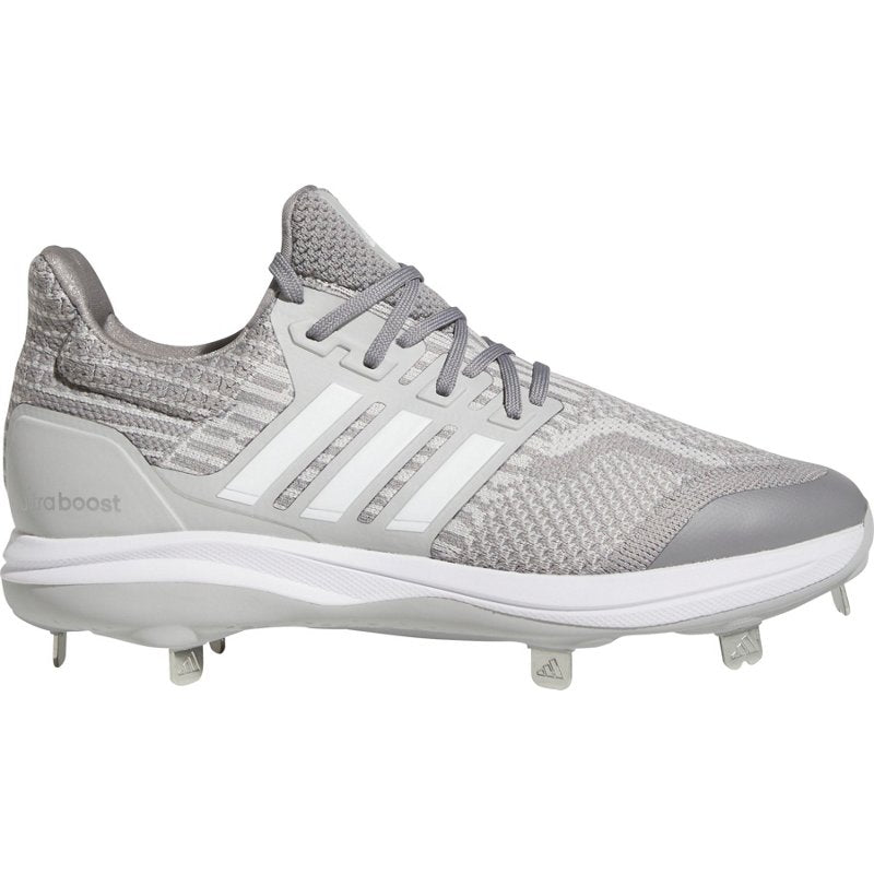 Men's Adidas Ultra Boost DNA 5.0 Metal Baseball Cleats - Grey & White - 13