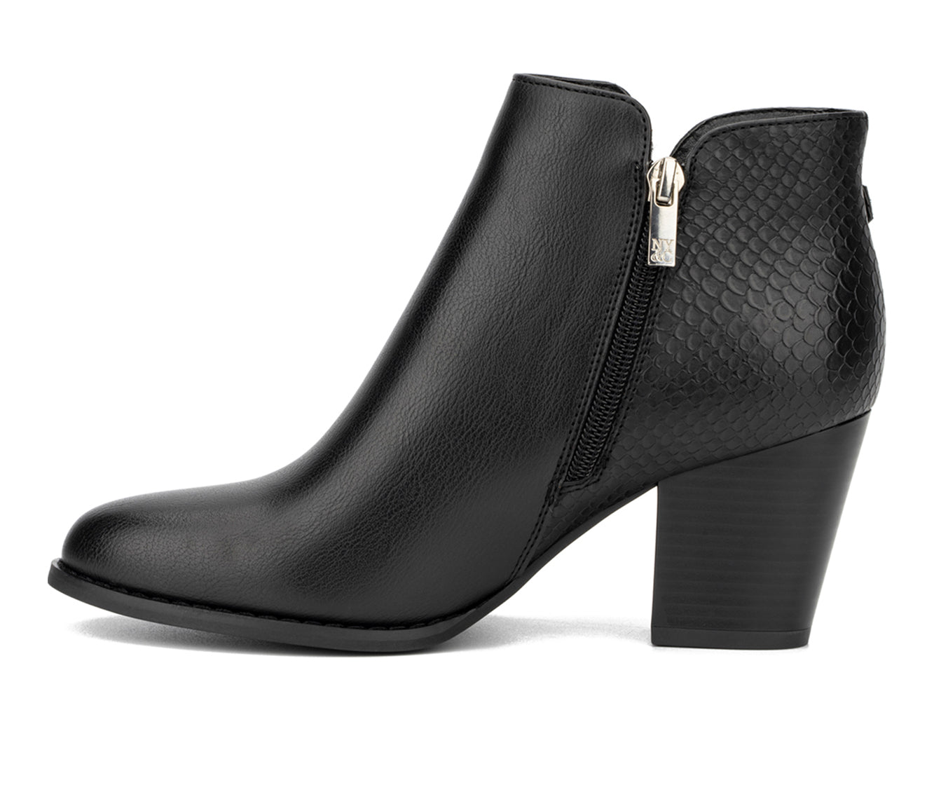 Women's New York & Company Jamie Stacked Heel Ankle Bootie - Black - 10 - NIB