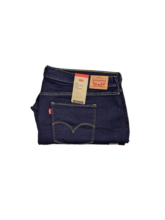 Plus Women's Levi's High Rise Slim Straight Fit Jeans - Dark Wash - 24W M - NWT