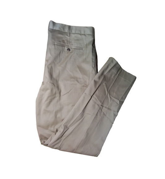 Lands' End Men's No Iron Tailored Fit Plain Front Twill Pant Khaki 40x34 NWOT