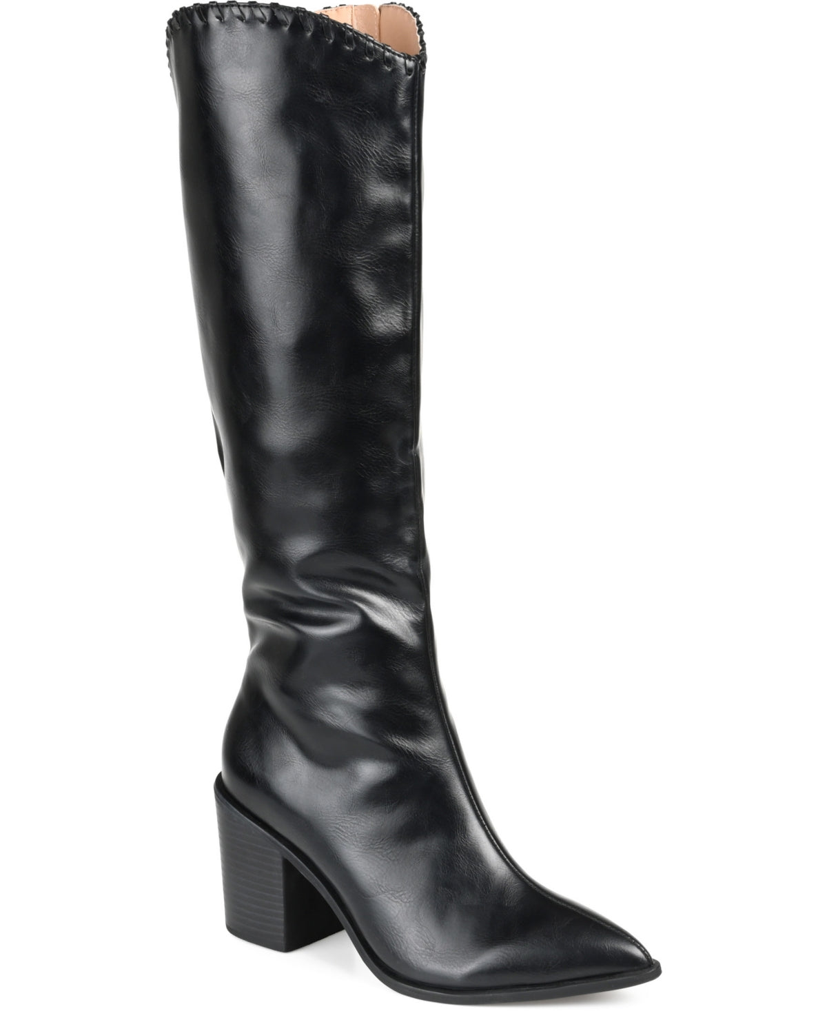 Women's Journee Collection Daria Stacked Heel Riding Boots - Black - 8 - NIB