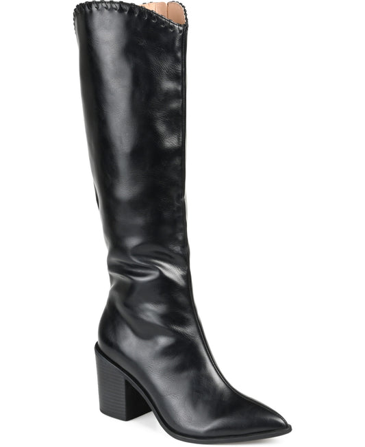 Women's Journee Collection Daria Stacked Heel Riding Boots - Black - 8 - NIB